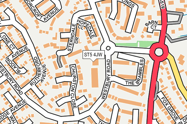 ST5 4JW map - OS OpenMap – Local (Ordnance Survey)