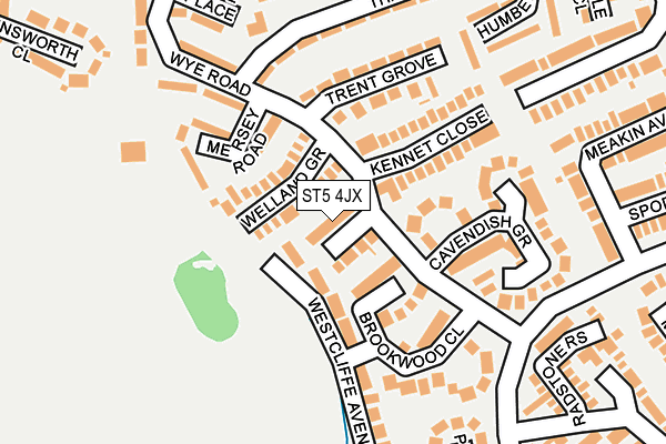 ST5 4JX map - OS OpenMap – Local (Ordnance Survey)