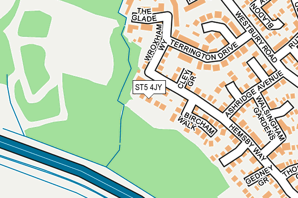 ST5 4JY map - OS OpenMap – Local (Ordnance Survey)