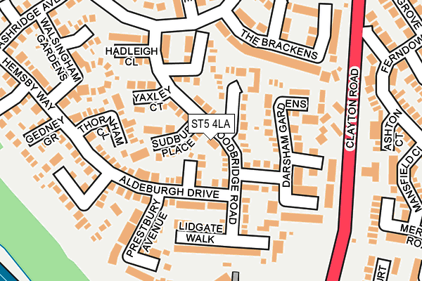 ST5 4LA map - OS OpenMap – Local (Ordnance Survey)
