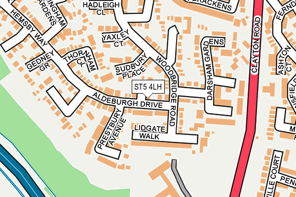 ST5 4LH map - OS OpenMap – Local (Ordnance Survey)