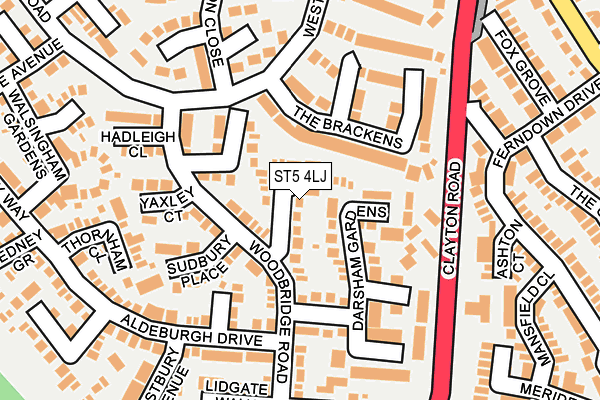 ST5 4LJ map - OS OpenMap – Local (Ordnance Survey)