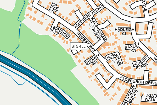 ST5 4LL map - OS OpenMap – Local (Ordnance Survey)