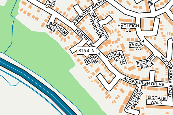 ST5 4LN map - OS OpenMap – Local (Ordnance Survey)