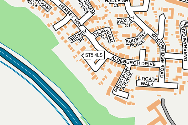 ST5 4LS map - OS OpenMap – Local (Ordnance Survey)