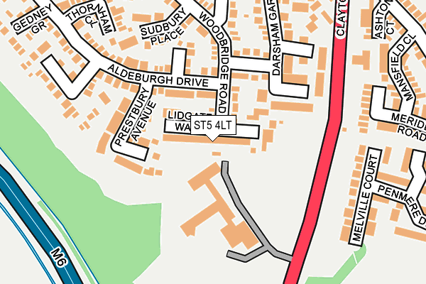 ST5 4LT map - OS OpenMap – Local (Ordnance Survey)