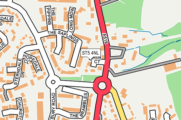 ST5 4NL map - OS OpenMap – Local (Ordnance Survey)