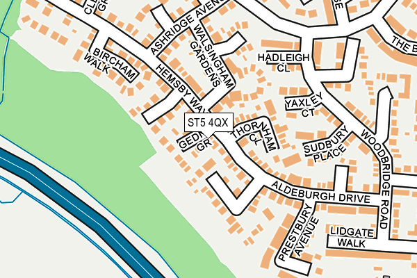 ST5 4QX map - OS OpenMap – Local (Ordnance Survey)
