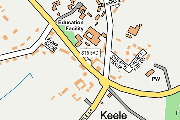 ST5 5AD map - OS OpenMap – Local (Ordnance Survey)
