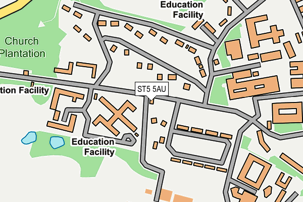 ST5 5AU map - OS OpenMap – Local (Ordnance Survey)