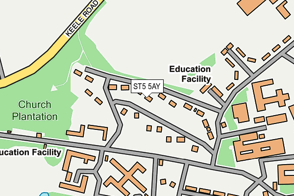 ST5 5AY map - OS OpenMap – Local (Ordnance Survey)