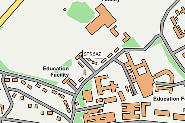 ST5 5AZ map - OS OpenMap – Local (Ordnance Survey)