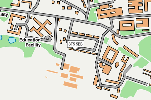 ST5 5BB map - OS OpenMap – Local (Ordnance Survey)