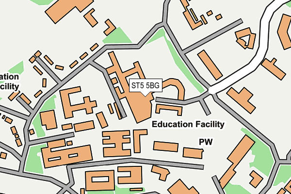 ST5 5BG map - OS OpenMap – Local (Ordnance Survey)