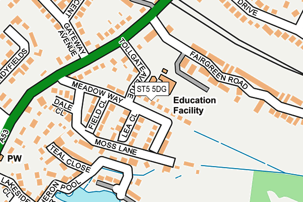 ST5 5DG map - OS OpenMap – Local (Ordnance Survey)