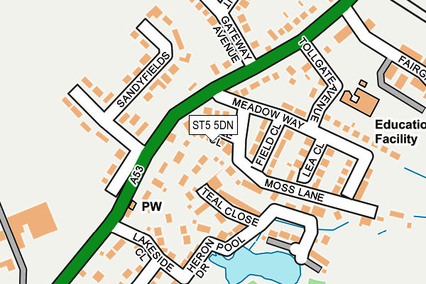 ST5 5DN map - OS OpenMap – Local (Ordnance Survey)