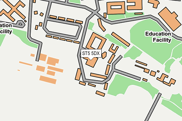 ST5 5DX map - OS OpenMap – Local (Ordnance Survey)