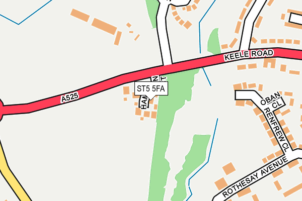 ST5 5FA map - OS OpenMap – Local (Ordnance Survey)