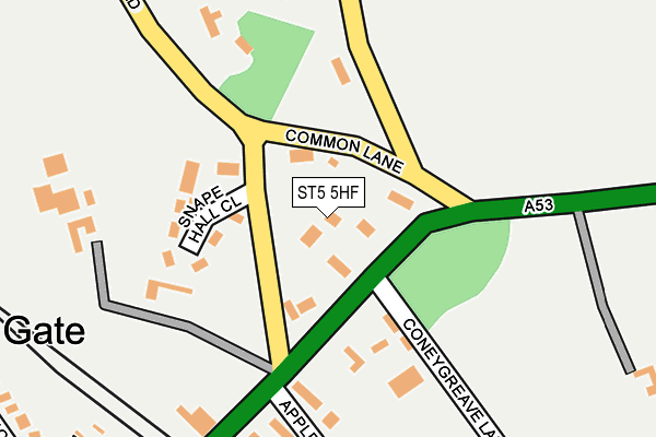ST5 5HF map - OS OpenMap – Local (Ordnance Survey)