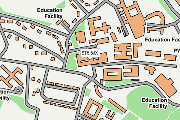 ST5 5JX map - OS OpenMap – Local (Ordnance Survey)