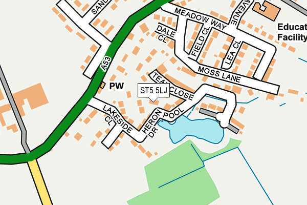 ST5 5LJ map - OS OpenMap – Local (Ordnance Survey)