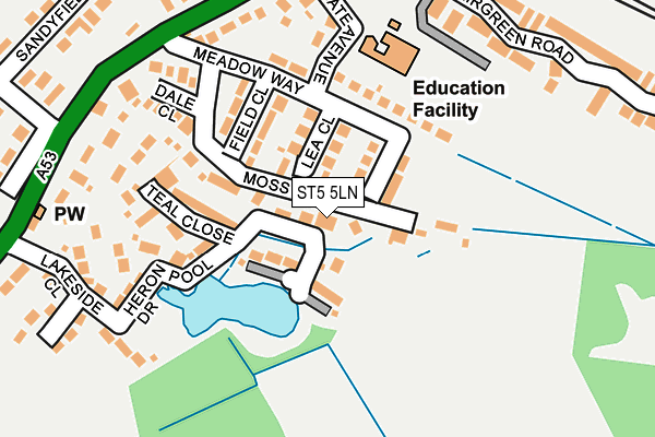 ST5 5LN map - OS OpenMap – Local (Ordnance Survey)