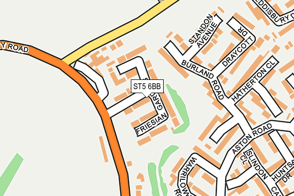 ST5 6BB map - OS OpenMap – Local (Ordnance Survey)