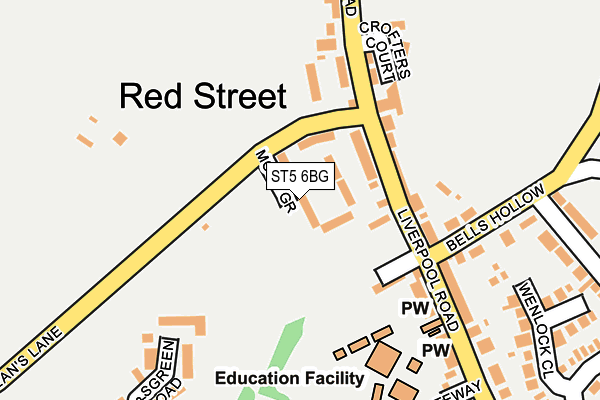 ST5 6BG map - OS OpenMap – Local (Ordnance Survey)