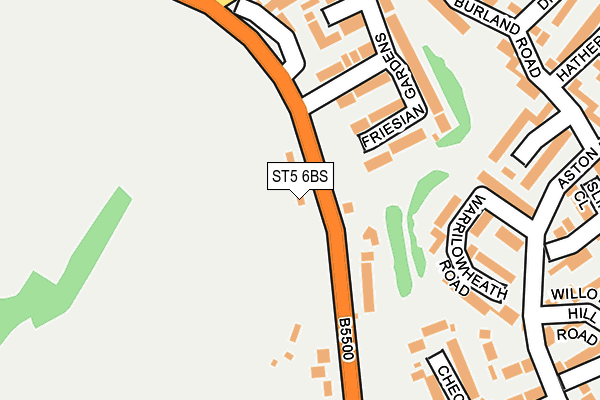 ST5 6BS map - OS OpenMap – Local (Ordnance Survey)