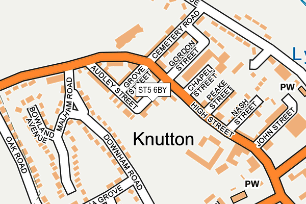ST5 6BY map - OS OpenMap – Local (Ordnance Survey)