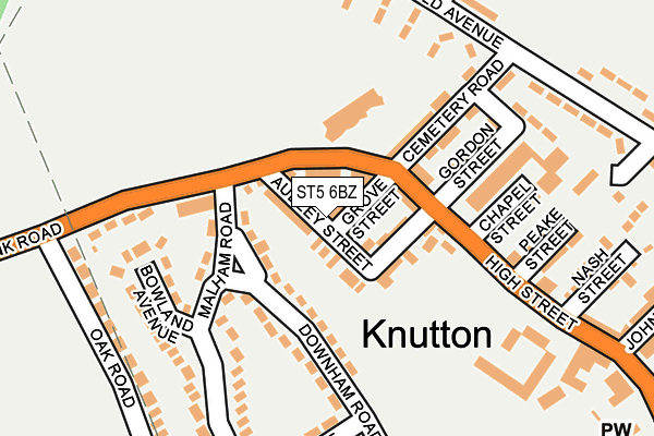 ST5 6BZ map - OS OpenMap – Local (Ordnance Survey)