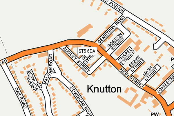 ST5 6DA map - OS OpenMap – Local (Ordnance Survey)