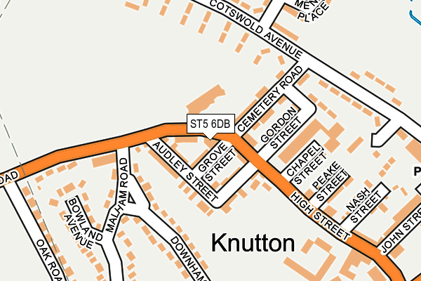 ST5 6DB map - OS OpenMap – Local (Ordnance Survey)