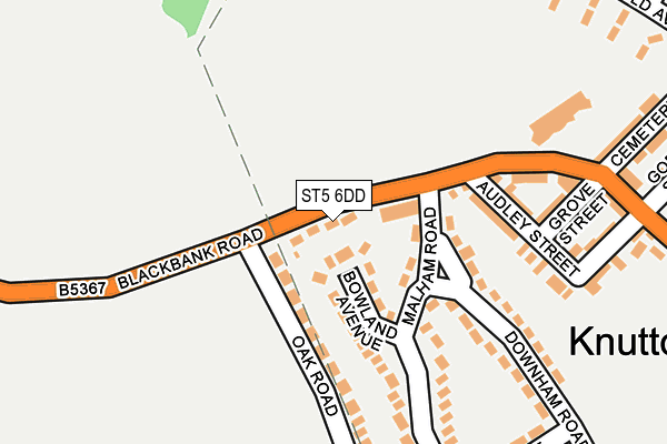 ST5 6DD map - OS OpenMap – Local (Ordnance Survey)