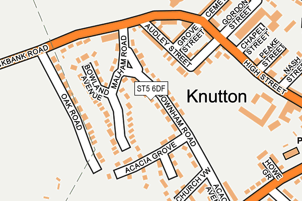 ST5 6DF map - OS OpenMap – Local (Ordnance Survey)