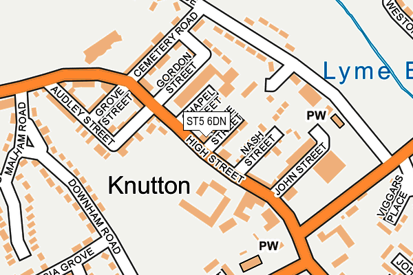 ST5 6DN map - OS OpenMap – Local (Ordnance Survey)