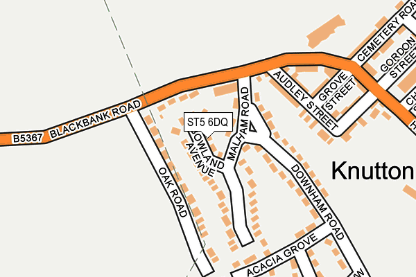 ST5 6DQ map - OS OpenMap – Local (Ordnance Survey)