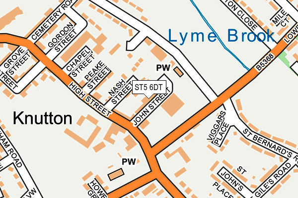 ST5 6DT map - OS OpenMap – Local (Ordnance Survey)