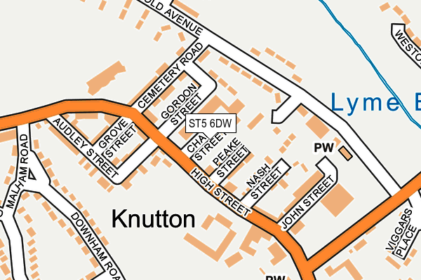 ST5 6DW map - OS OpenMap – Local (Ordnance Survey)