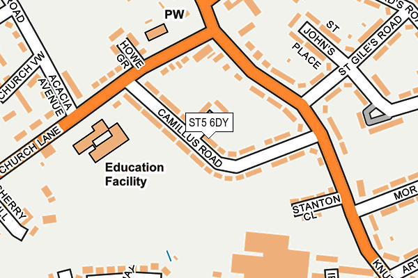 ST5 6DY map - OS OpenMap – Local (Ordnance Survey)