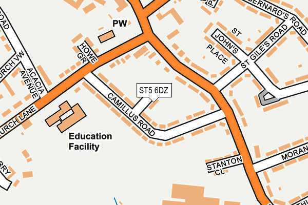 ST5 6DZ map - OS OpenMap – Local (Ordnance Survey)