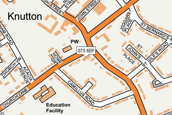 ST5 6EP map - OS OpenMap – Local (Ordnance Survey)