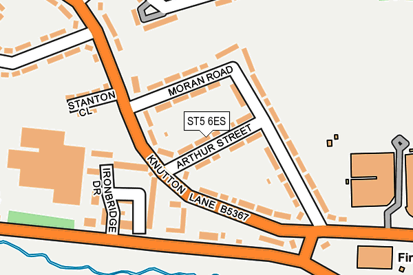 ST5 6ES map - OS OpenMap – Local (Ordnance Survey)