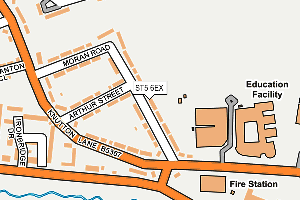 ST5 6EX map - OS OpenMap – Local (Ordnance Survey)