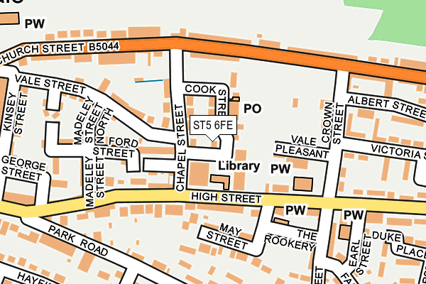 ST5 6FE map - OS OpenMap – Local (Ordnance Survey)