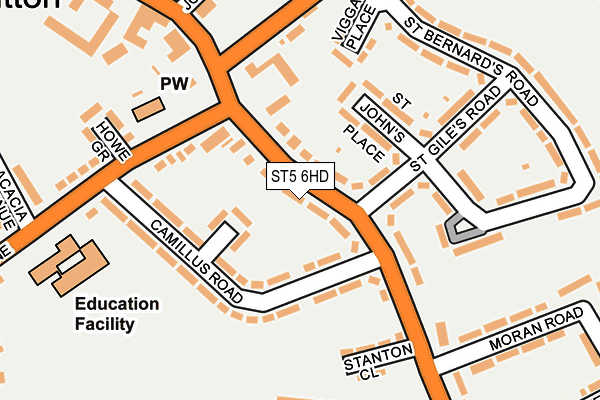 ST5 6HD map - OS OpenMap – Local (Ordnance Survey)