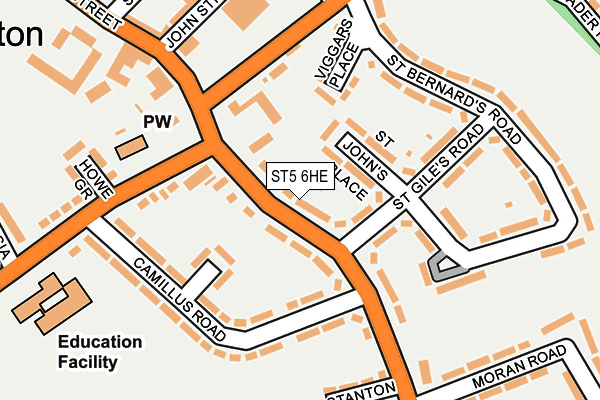 ST5 6HE map - OS OpenMap – Local (Ordnance Survey)