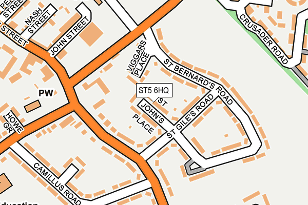 ST5 6HQ map - OS OpenMap – Local (Ordnance Survey)