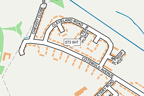 ST5 6HT map - OS OpenMap – Local (Ordnance Survey)