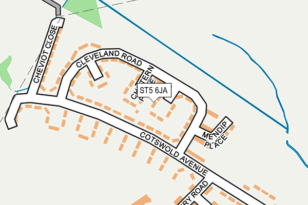 ST5 6JA map - OS OpenMap – Local (Ordnance Survey)